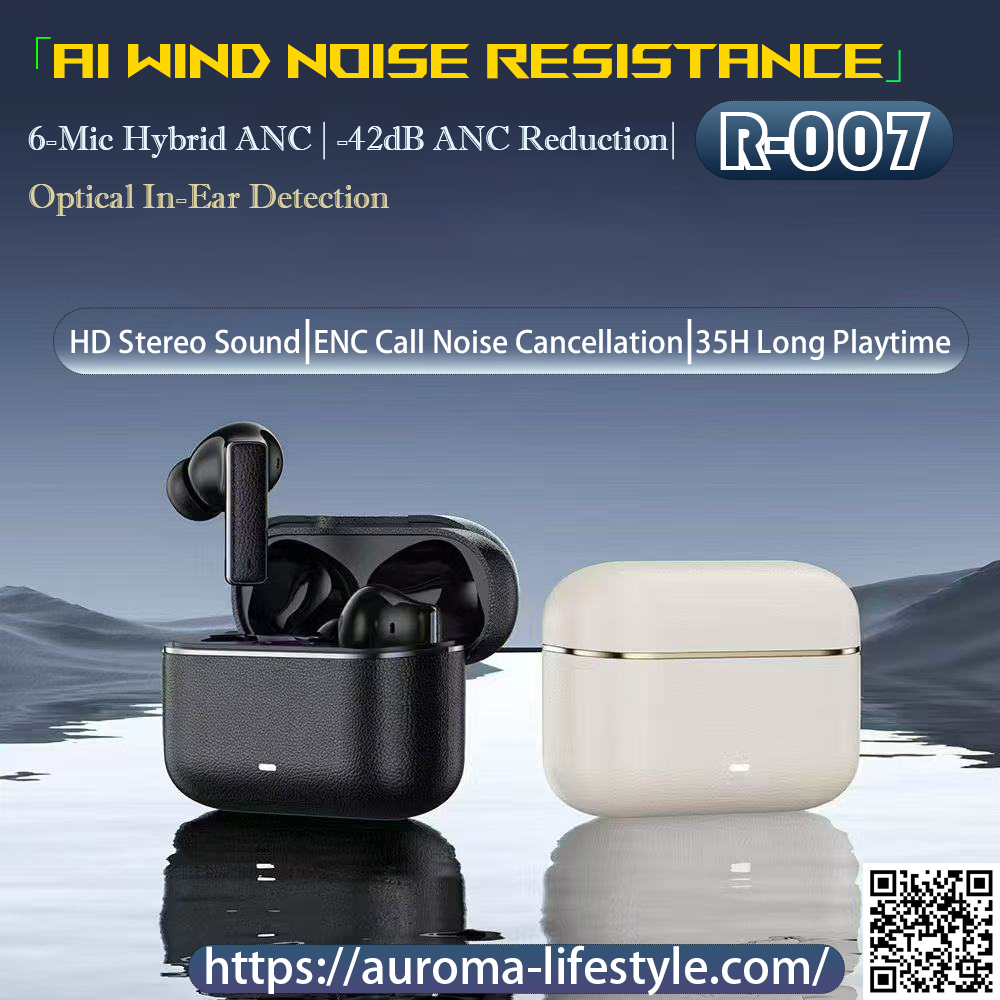 R-007 (Wireless Earbuds with 35 Hours Playback,Wireless Earbuds with ANC up to 32dB)